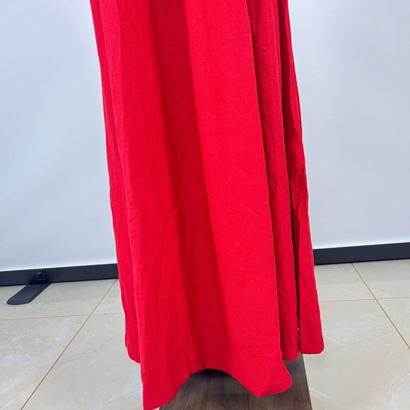 NWOT Farm Rio Stretch Linen Blend Cami Maxi Dress Size M Classic RED - Picture 9 of 16